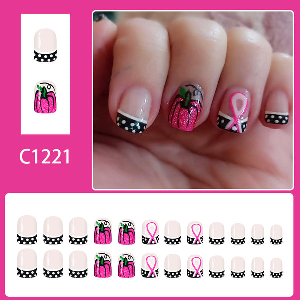 12 Sizes-24 Pcs Press On Nails C1221