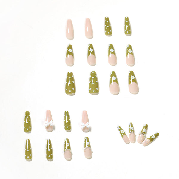 French Glossy Long Press on Nails