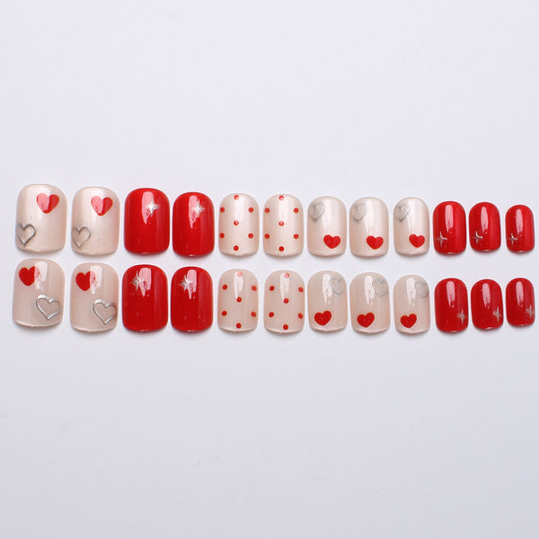 12 Sizes-24 Pcs Press On Nails XF572