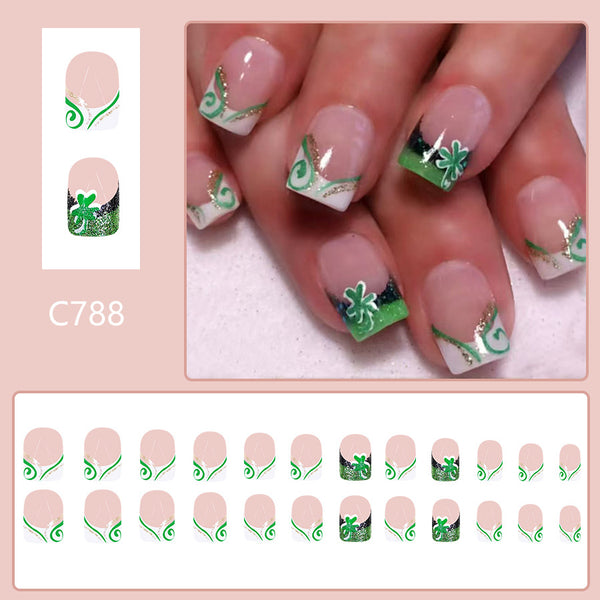 12 Sizes-24 Pcs Press On Nails C788