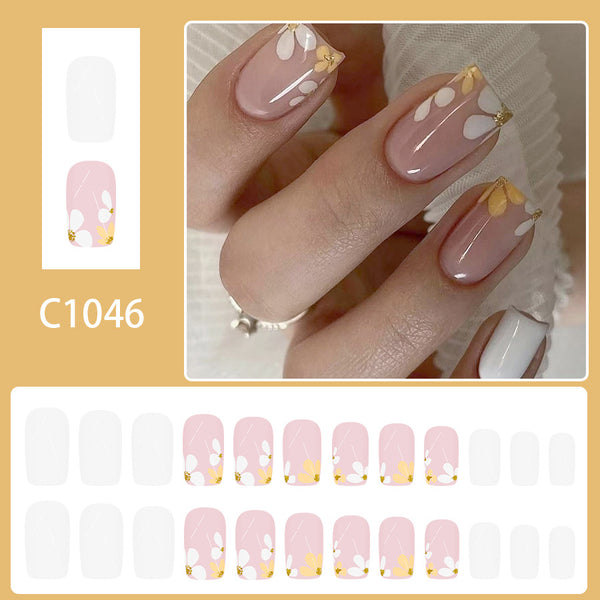 12 Sizes-24 Pcs Press On Nails C1046