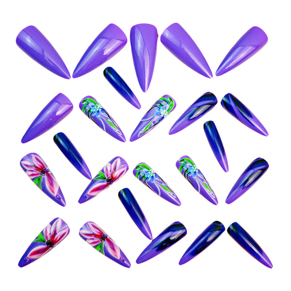 12 Sizes-24 Pcs Press On Nails Y1439