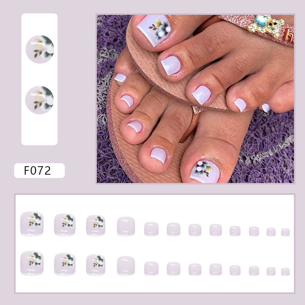 12 Sizes-24 Pcs Press On Nails F072