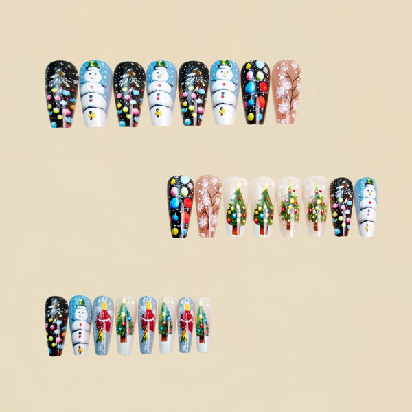 12 Sizes-24 Pcs Press On Nails Y1296