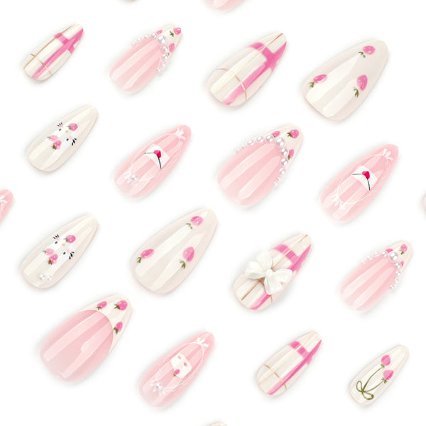 12 Sizes-24 Pcs Press On Nails JP3915