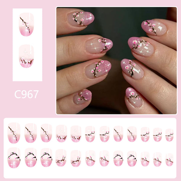 12 Sizes-24 Pcs Press On Nails C967