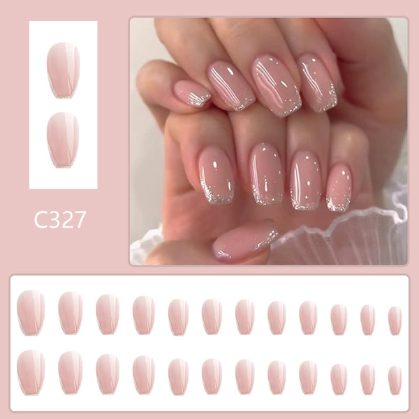 12 Sizes-24 Pcs Press On Nails C327
