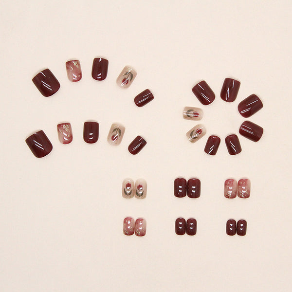 12 Sizes-24 Pcs Press On Nails S002