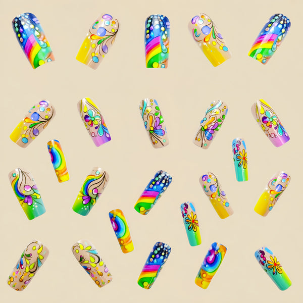 12 Sizes-24 Pcs Press On Nails Y515