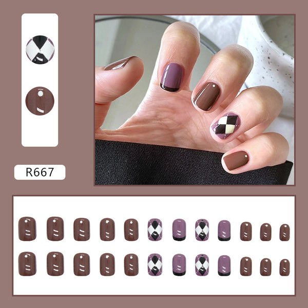 12 Sizes-24 Pcs Press On Nails R642