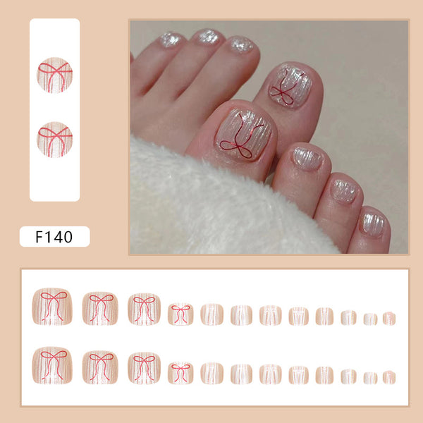 12 Sizes-24 Pcs Press On Nails F140