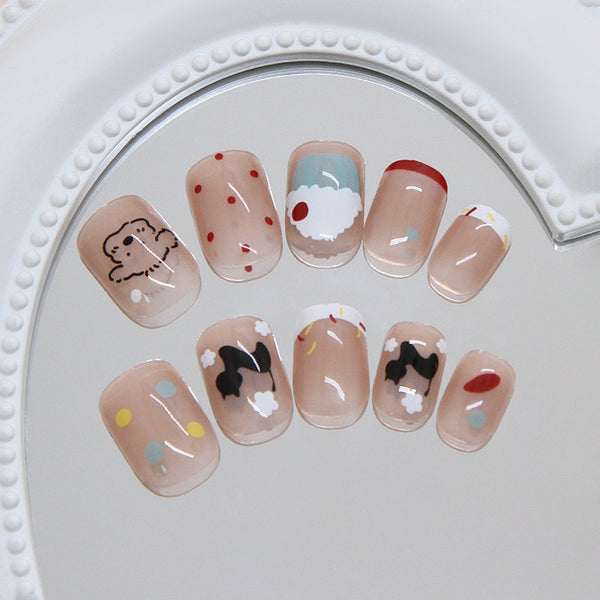 12 Sizes-24 Pcs Press On Nails R971