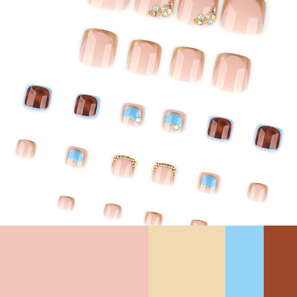 12 Sizes-24 Pcs Press On Nails JP4256
