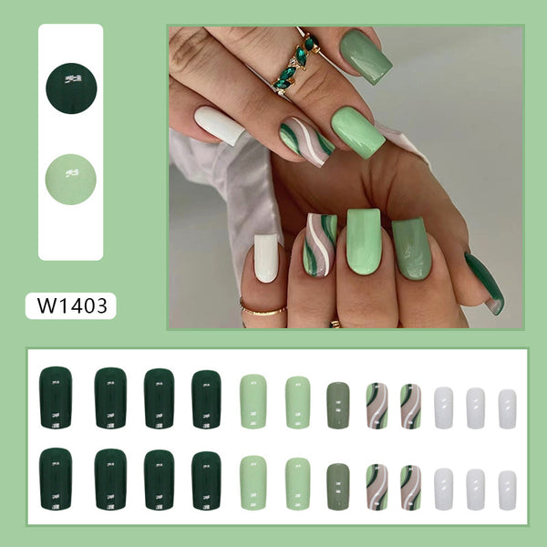 12 Sizes-24 Pcs Press On Nails W1403