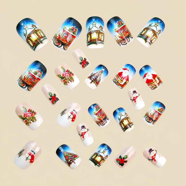 12 Sizes-24 Pcs Press On Nails Y1288