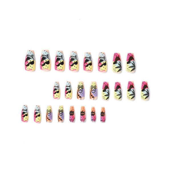 12 Sizes-24 Pcs Press On Nails JP1861