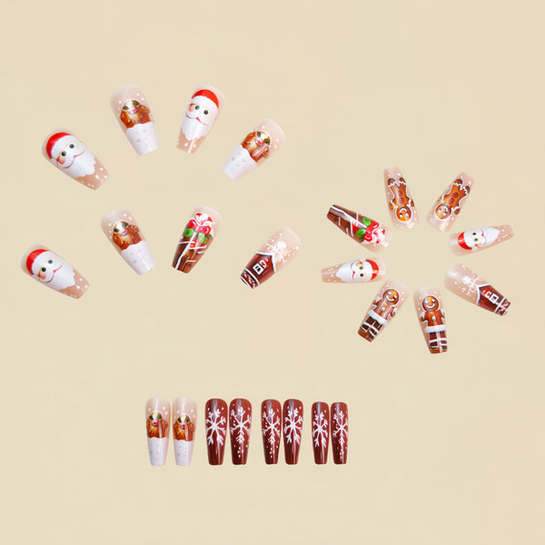 12 Sizes-24 Pcs Press On Nails Y1295