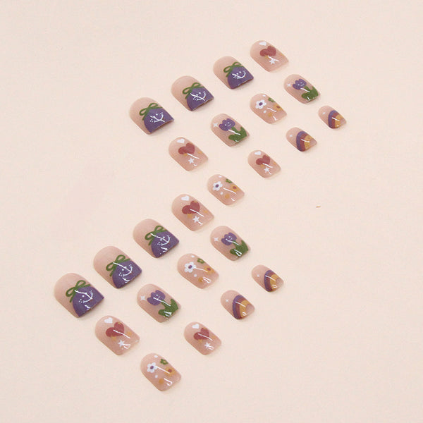 12 Sizes-24 Pcs Press On Nails R766
