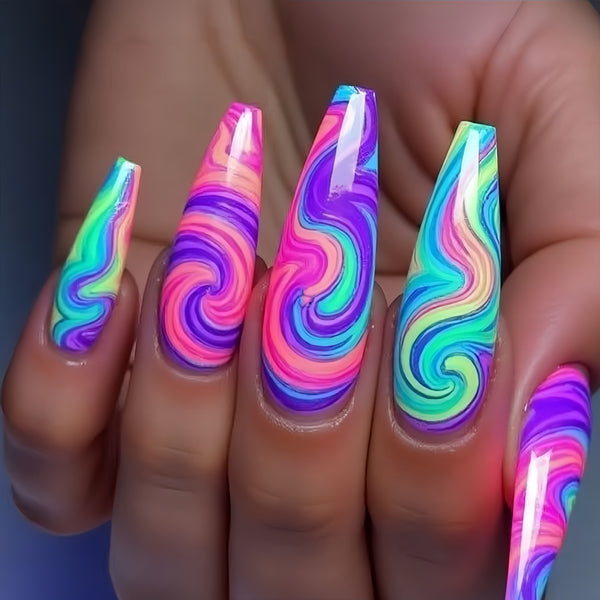 12 Sizes-24 Pcs Press On Nails Y1481