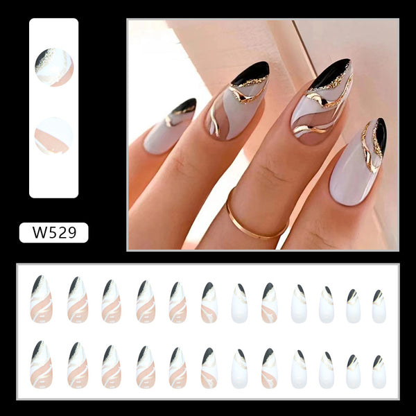 12 Sizes-24 Pcs Press On Nails W521