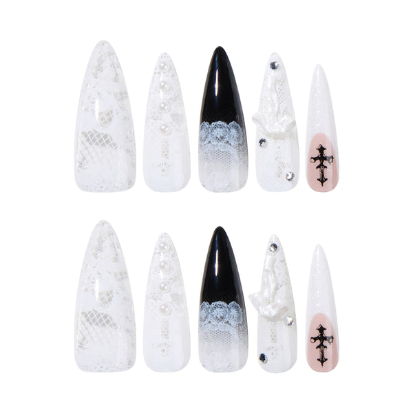 12 Sizes-24 Pcs Press On Nails JP4353