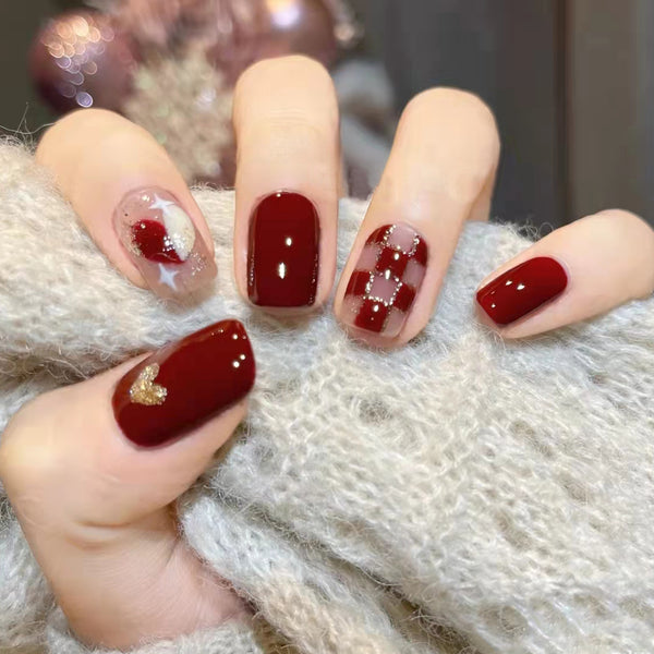 12 Sizes-24 Pcs Press On Nails R349