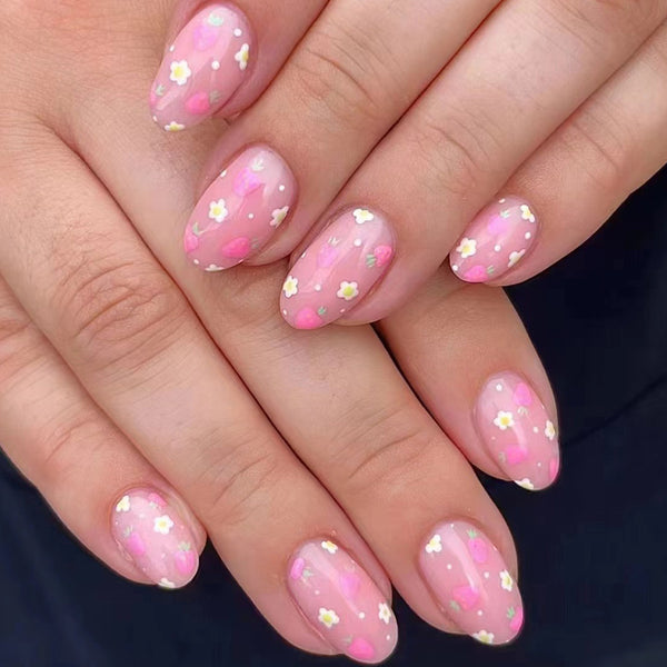 12 Sizes-24 Pcs Press On Nails C495