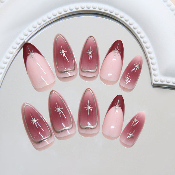 12 Sizes-24 Pcs Press On Nails W2033