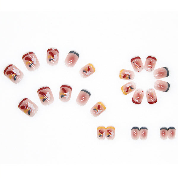 12 Sizes-24 Pcs Press On Nails R443