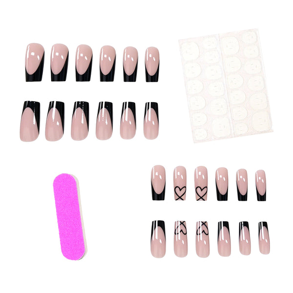 12 Sizes-24 Pcs Press On Nails AW485
