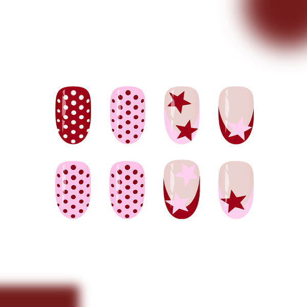 12 Sizes-24 Pcs Press On Nails C1403