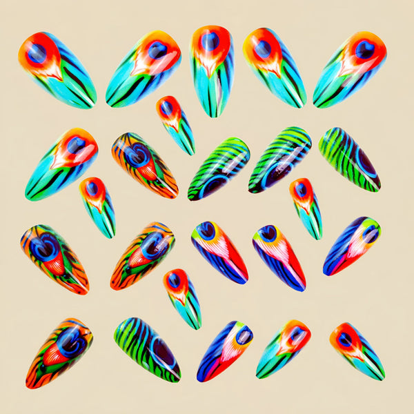 12 Sizes-24 Pcs Press On Nails Y1414