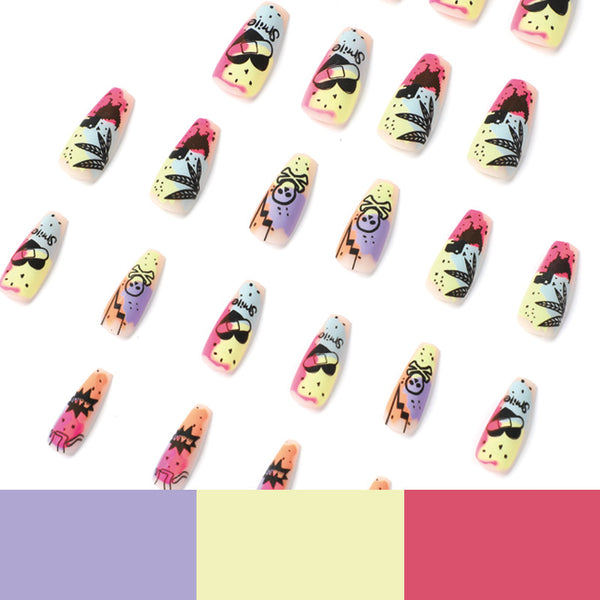 12 Sizes-24 Pcs Press On Nails JP1861