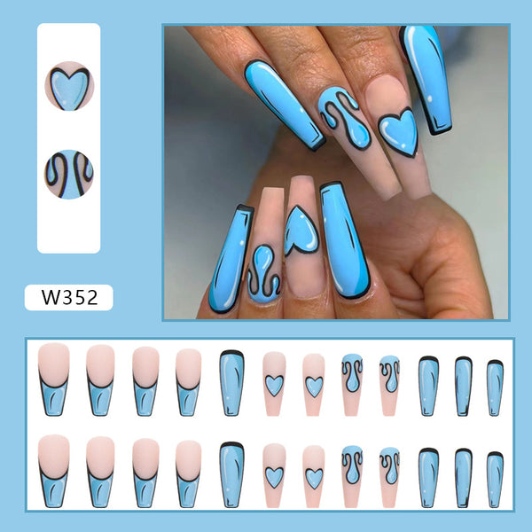 12 Sizes-24 Pcs Press On Nails W324