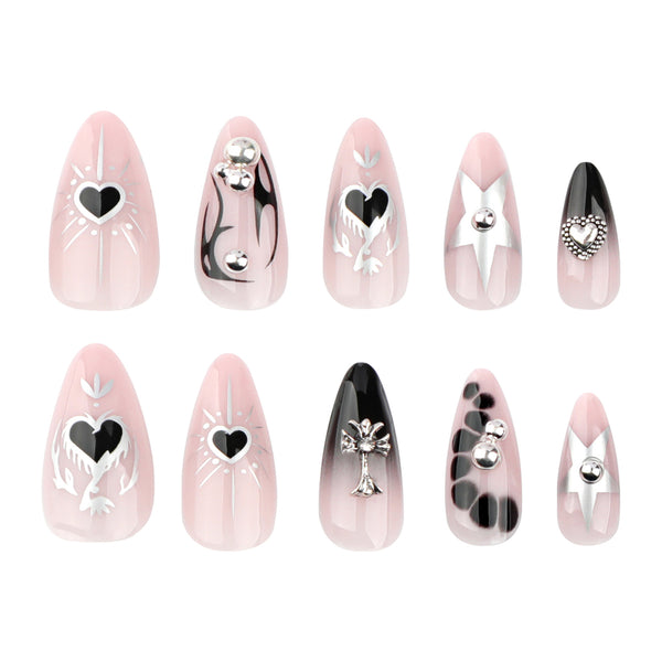 12 Sizes-24 Pcs Press On Nails JP3564