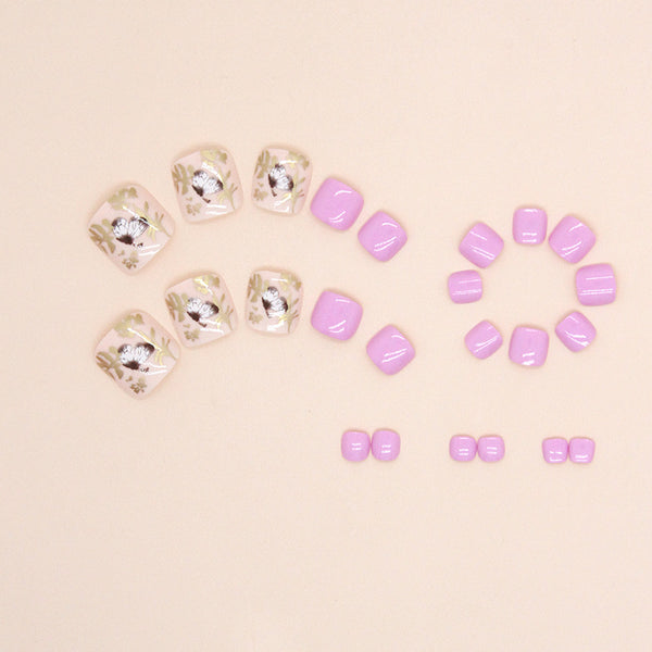 12 Sizes-24 Pcs Press On Nails F126