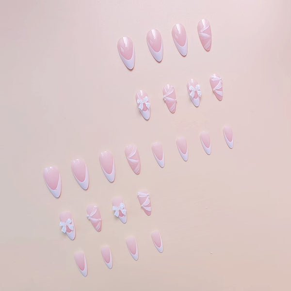 12 Sizes-24 Pcs Press On Nails S206