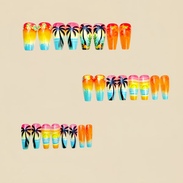 12 Sizes-24 Pcs Press On Nails Y920