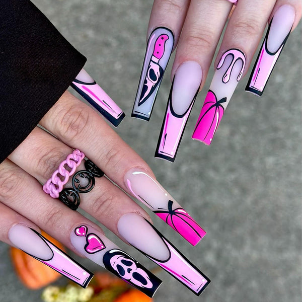 12 Sizes-24 Pcs Press On Nails W1726