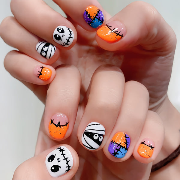 12 Sizes-24 Pcs Press On Nails Y127