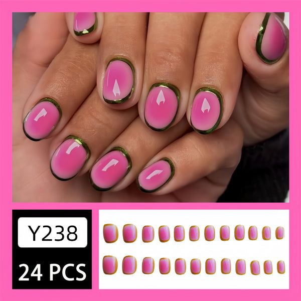 12 Sizes-24 Pcs Press On Nails Y557