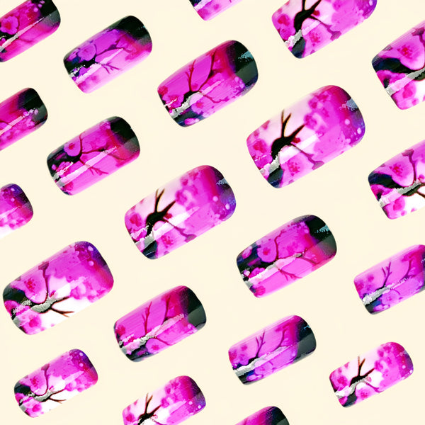 12 Sizes-24 Pcs Press On Nails Q739