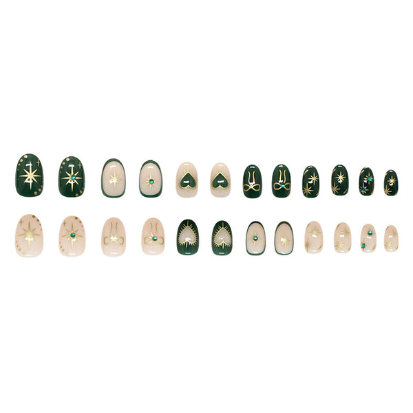 12 Sizes-24 Pcs Press On Nails Z1030