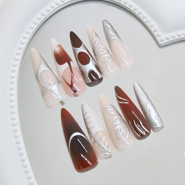 12 Sizes-24 Pcs Press On Nails Z1106