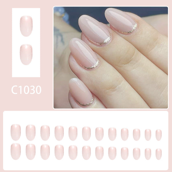 12 Sizes-24 Pcs Press On Nails C1030