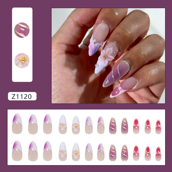12 Sizes-24 Pcs Press On Nails Z1120