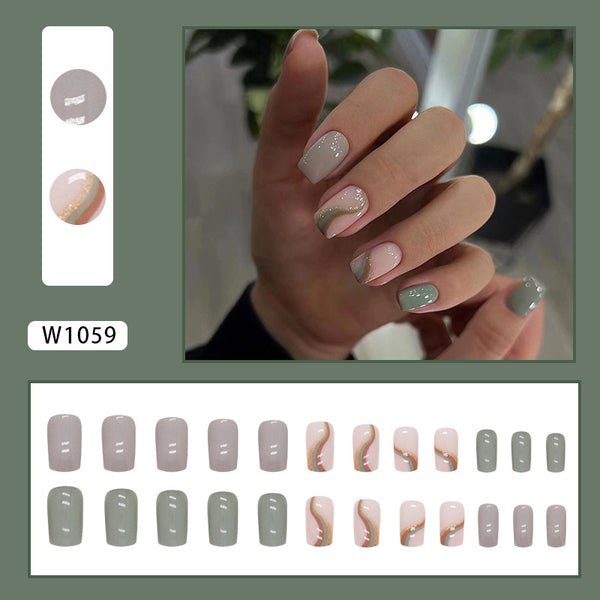 12 Sizes-24 Pcs Press On Nails W1059