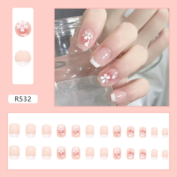 12 Sizes-24 Pcs Press On Nails R532
