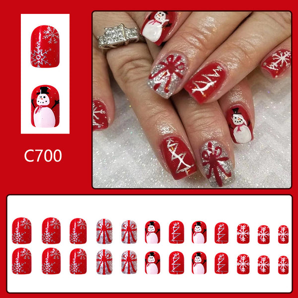 12 Sizes-24 Pcs Press On Nails C700