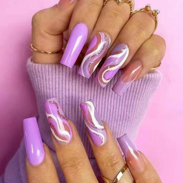 12 Sizes-24 Pcs Press On Nails W179